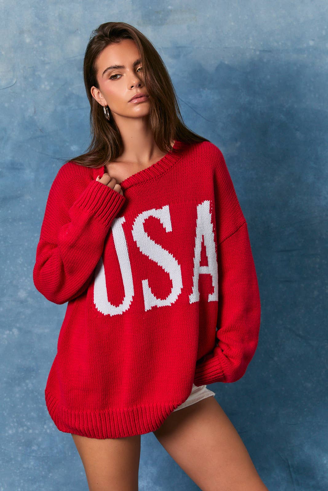 ROUND NECK OVERSIZED SWEATER TOP