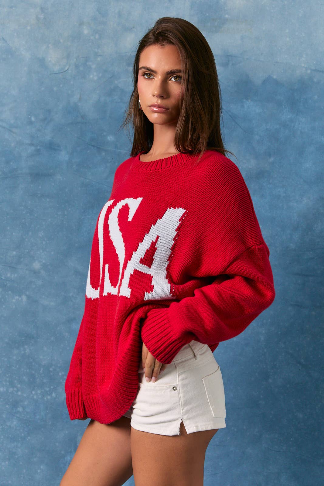 ROUND NECK OVERSIZED SWEATER TOP