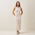 AS2912 Colorblock knit vest & skirt set