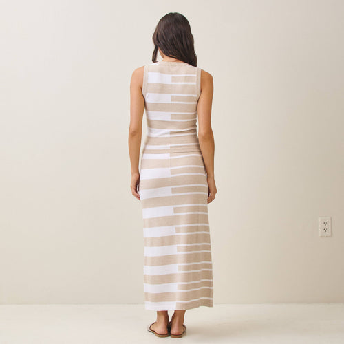AS2912 Colorblock knit vest & skirt set